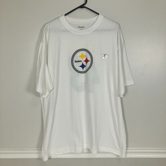 Troy Polamalu #43 PITTSBURGH STEELERS Jersey Style T-Shirt White Size XL NEW - Picture 1 of 8